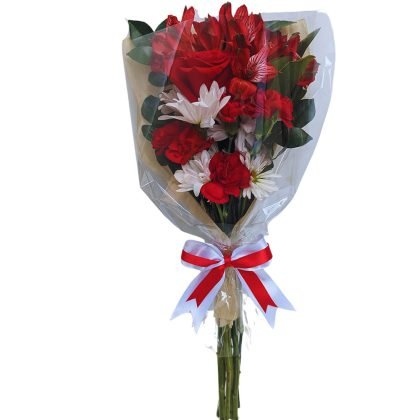 Single rose with mix flowers