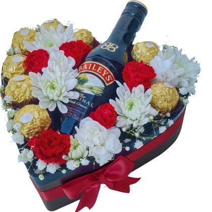Mix flowers with Baileys 200ml & Ferrero rocher