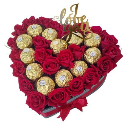 Mini roses with Ferrero rocher