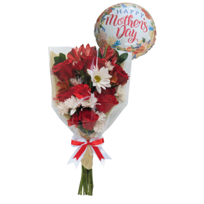 B16 - 6 roses & mix flowers