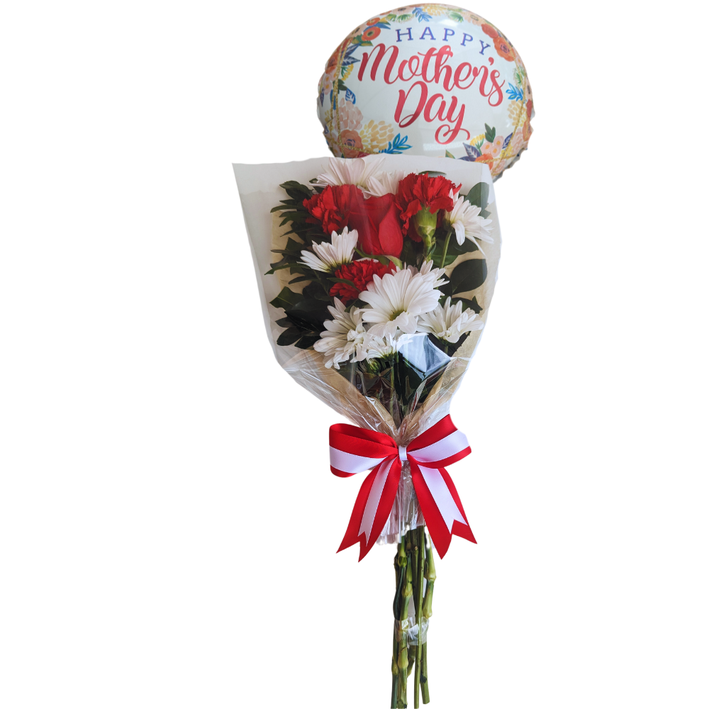 B22 - 3 Carnations 1 rose & Daises