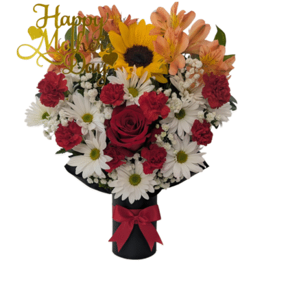 C4 - 1 Rose & 1 sunflower with mix flowers