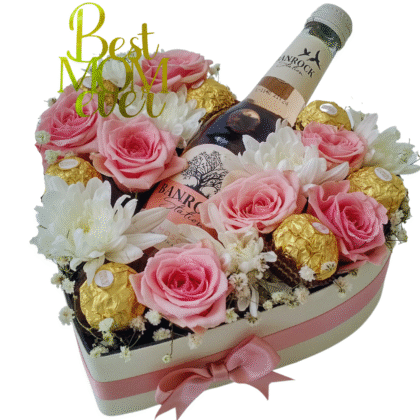 H13 - Mini roses & Chrysanthemums with banrock & Ferrero Rocher