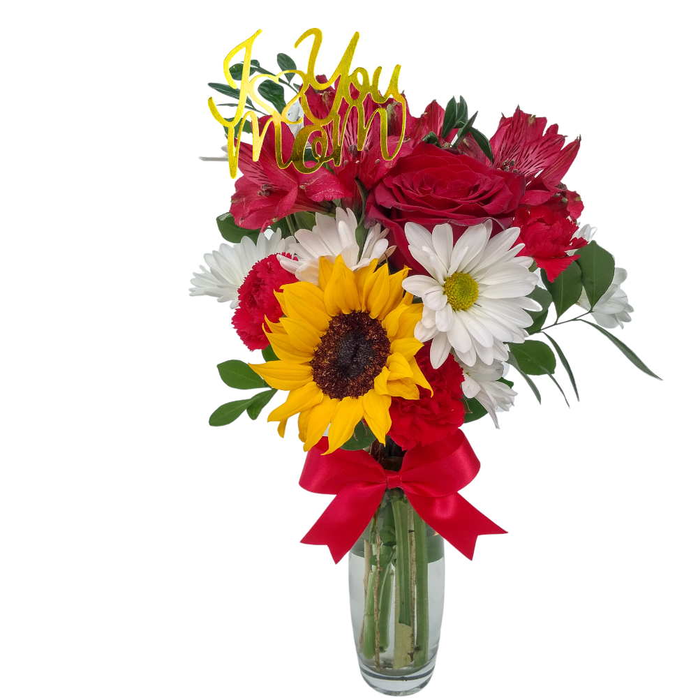 V12 - Rose with mix flowers & sunflower