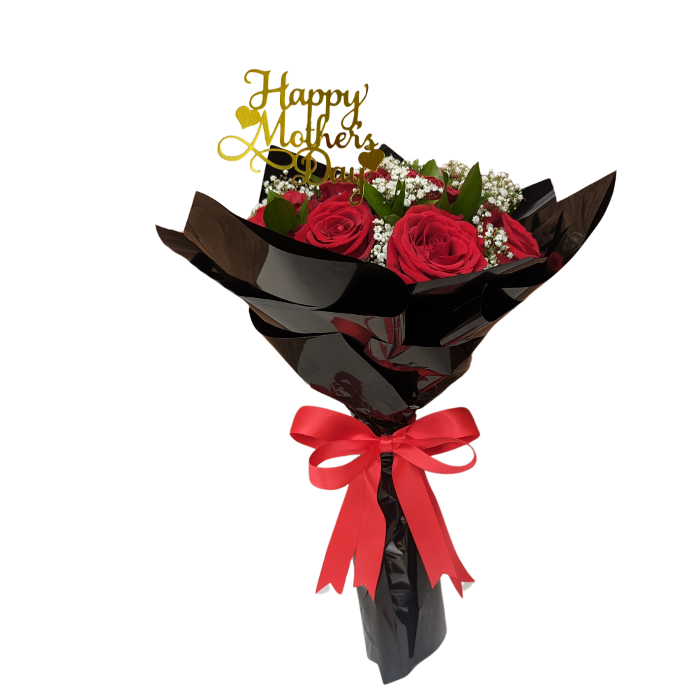 LB4 - 12 Roses & baby breath with foliage