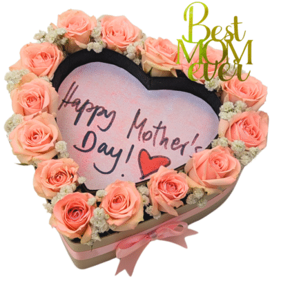 H43 - Mini roses & baby breath burn away heart